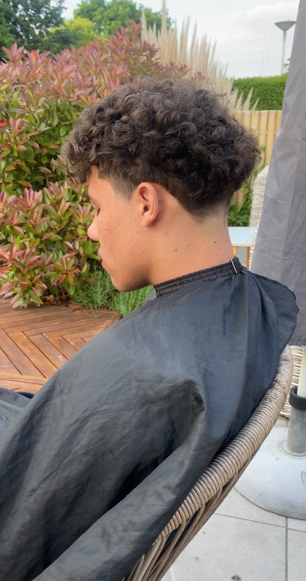 Curly top fade outdoor door BarberMatthew